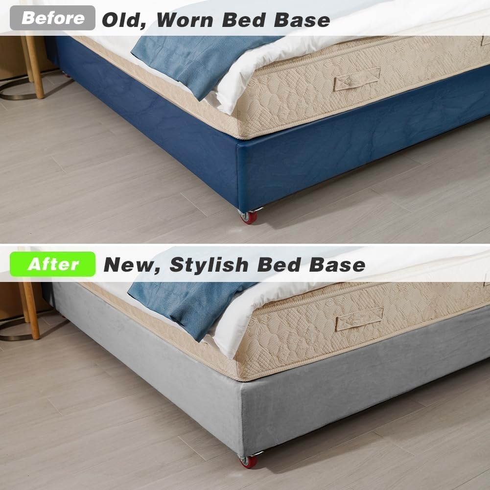 Velvet bed frame cover, bed bottom cover, an alternative to traditional bed skirts, with full elastic band coverage under the bed, easy to install.