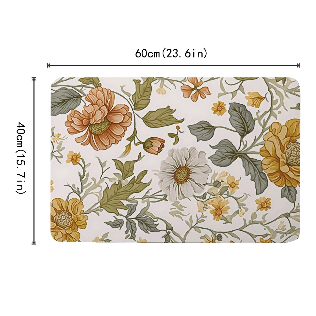 Morandi Patterned Diatomaceous Mud Floor Mat Anti Slip High Water Absorption Bath Mat Entrance Kitchen Decorative Floor Mat