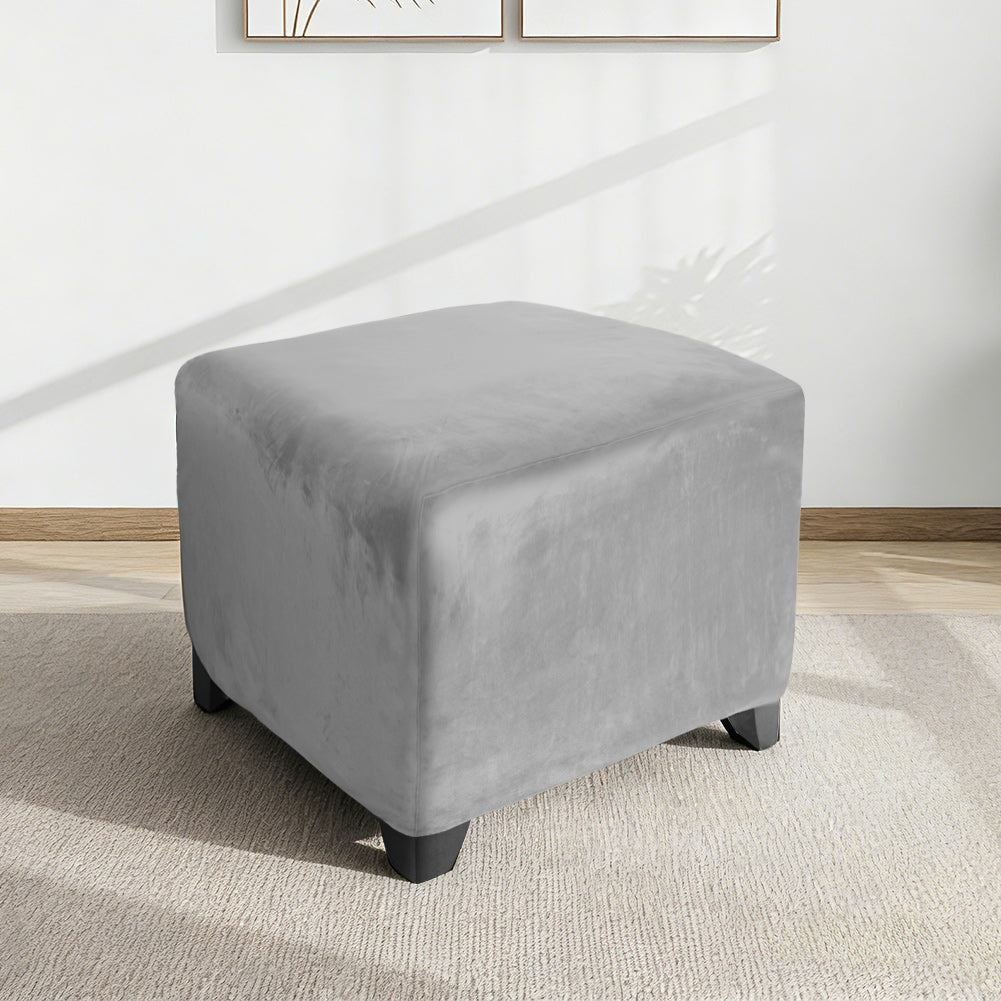 Strech Square Ottoman Cover Waterproof Ottoman Slipcover Folding Storage Stool Furniture Protrctor Soft Footrst Stool Cover with Elastic Brand for Pets, Kids