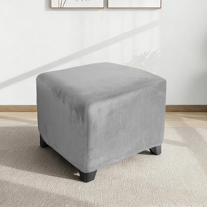 Strech Square Ottoman Cover Waterproof Ottoman Slipcover Folding Storage Stool Furniture Protrctor Soft Footrst Stool Cover with Elastic Brand for Pets, Kids