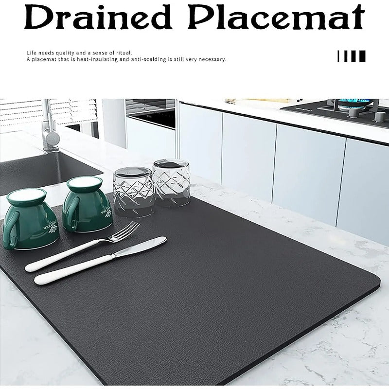 Large Kitchen Super Absorbent Mat Solid color Dish Draining Mat Drying Mat Quick Dry Bathroom Drain Pad Kitchen