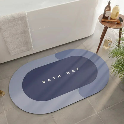 Cute Cartoon Bathroom Absorbent Pad Carpet Oval Diatom Mud Water Absorbing Bathroom Mat Quick Drying Non-slip Toilet Floor Mats