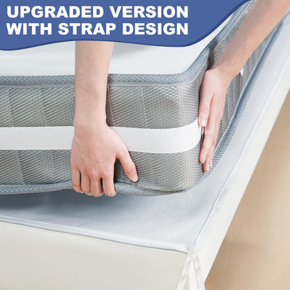 Anti-slip mattress protector, suitable for box spring beds and slatted frames, breathable felt mattress protector with corner straps to secure the mattress