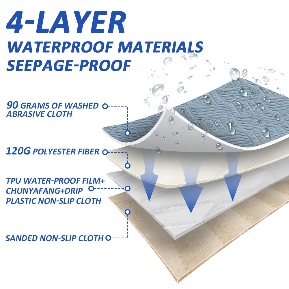 Washable incontinence pads with wings, waterproof mattress protector, reusable absorbent sheet for incontinence and bedwetting, non-slip underside