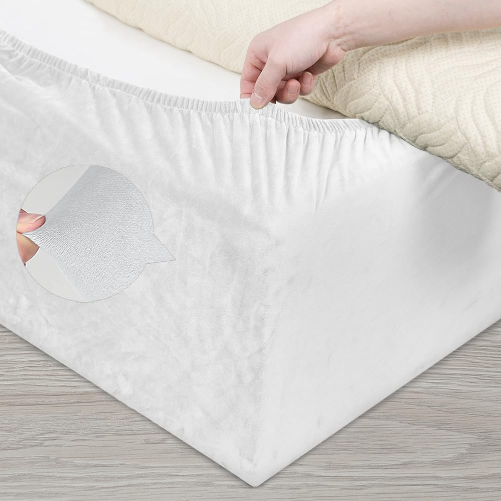 Velvet bed frame cover, bed bottom cover, an alternative to traditional bed skirts, with full elastic band coverage under the bed, easy to install.