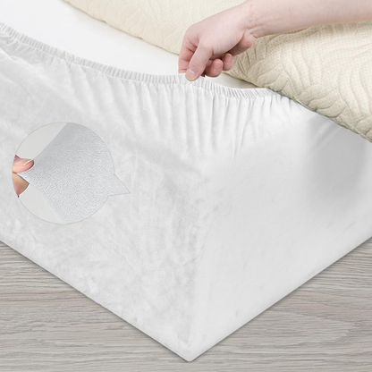 Velvet bed frame cover, bed bottom cover, an alternative to traditional bed skirts, with full elastic band coverage under the bed, easy to install.