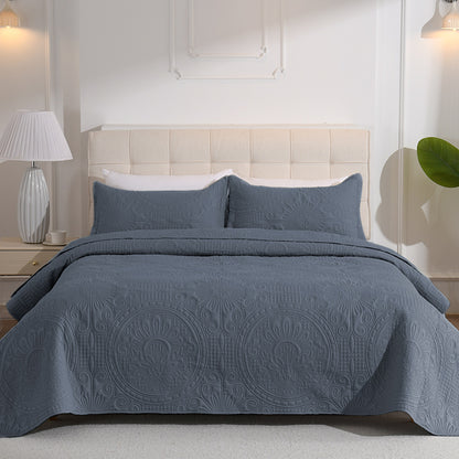 Bedspread/Throw 240x260cm, Sheet Protector Bedroom Blanket, Quilted Blanket with Double-Sided Design, Multifunctional Lightweight Quilted Blanket for Sofas and Daybeds