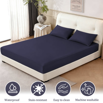 Waterproof mattress protector, waterproof fitted sheet, breathable mattress cover, moisture-proof fitted sheet for mattresses with a height of 20-40 cm