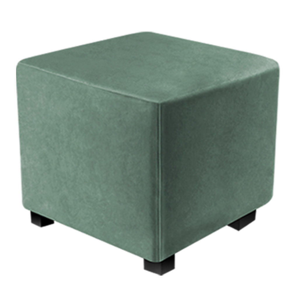 Ottoman Covers Slipcover Square Ottoman Covers Protector for Footrest Foot Stool Furniture Stretch Comfortable Velvet with Elastic Bottom