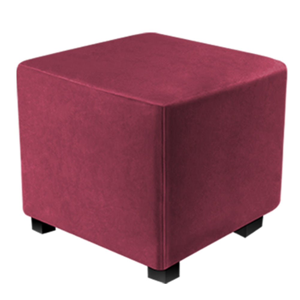 Ottoman Covers Slipcover Square Ottoman Covers Protector for Footrest Foot Stool Furniture Stretch Comfortable Velvet with Elastic Bottom
