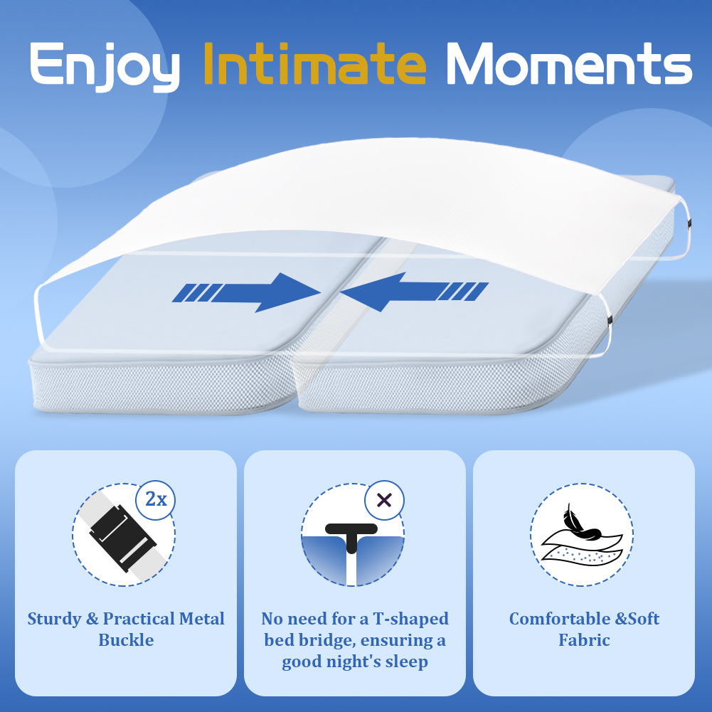 Double to King Size Bed Converter, 2-in-1 Bed Bridge, Adjustable Elastic Mattress Holder for All Mattresses, Non-Slip Strap with Metal Buckle, Ensures a First-Class Sleep
