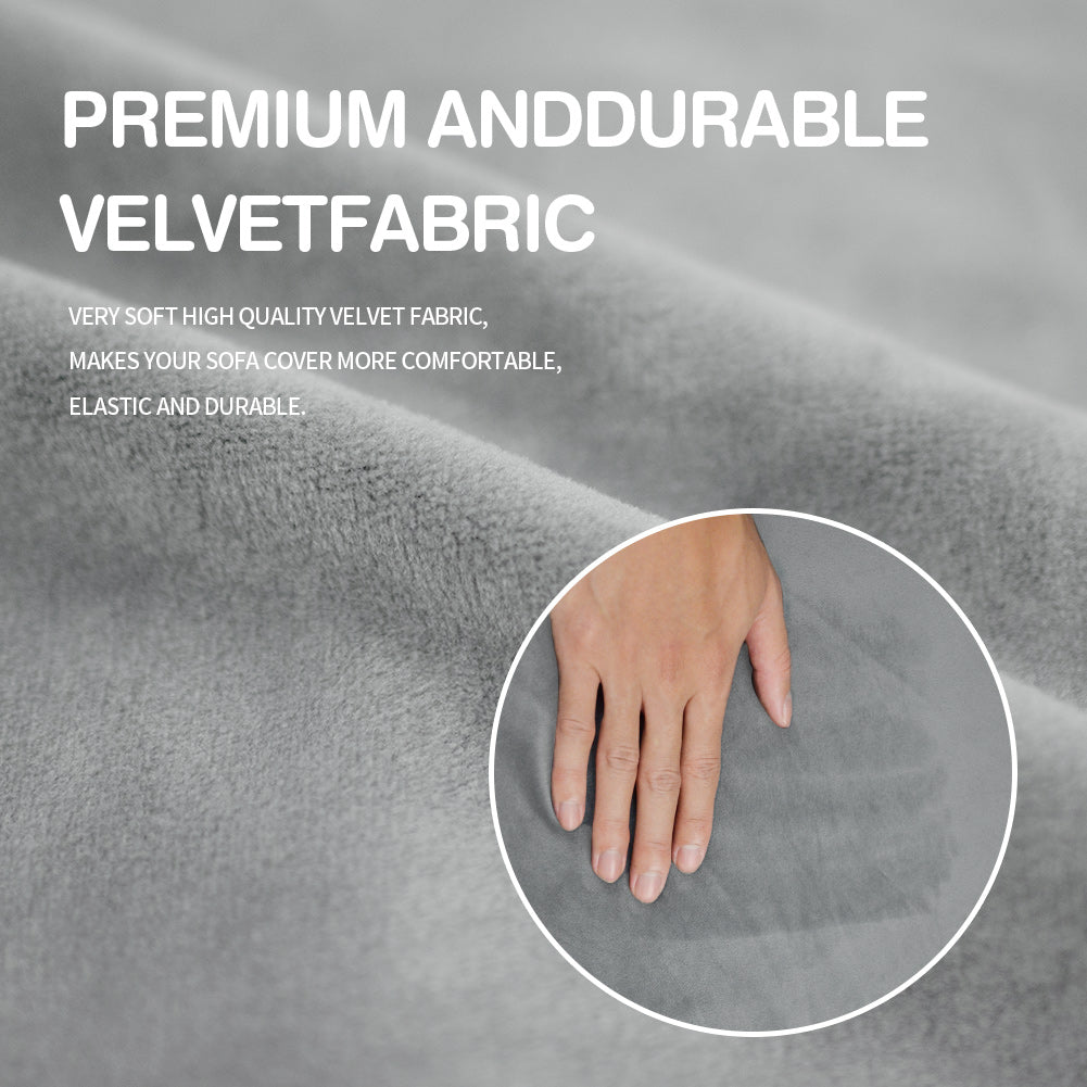 Ottoman Covers Slipcover Square Ottoman Covers Protector for Footrest Foot Stool Furniture Stretch Comfortable Velvet with Elastic Bottom