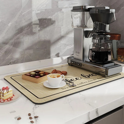 Super Absorbent Coffee Mat Draining Coffee Dish Drying Mat Quick Dry Bathroom Tableware Hide Stain Rubber Backed Absorbent Mat