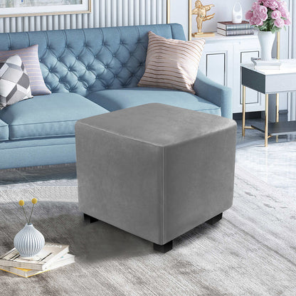 Ottoman Covers Slipcover Square Ottoman Covers Protector for Footrest Foot Stool Furniture Stretch Comfortable Velvet with Elastic Bottom