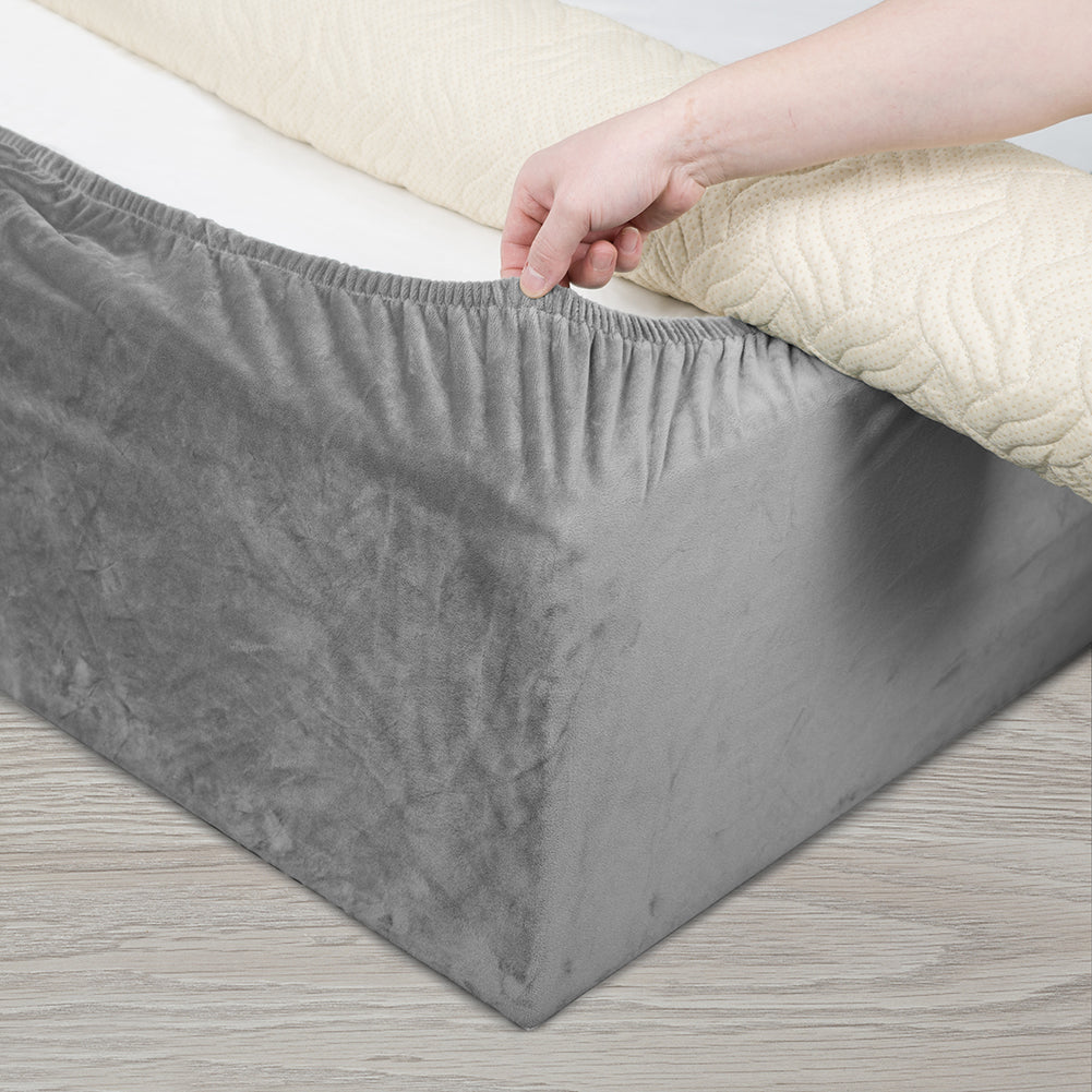 Velvet bed frame cover, bed bottom cover, an alternative to traditional bed skirts, with full elastic band coverage under the bed, easy to install.