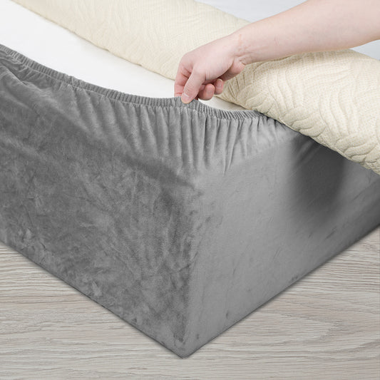 Velvet bed frame cover, bed bottom cover, an alternative to traditional bed skirts, with full elastic band coverage under the bed, easy to install.
