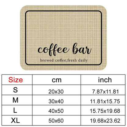 Super Absorbent Coffee Mat Draining Coffee Dish Drying Mat Quick Dry Bathroom Tableware Hide Stain Rubber Backed Absorbent Mat