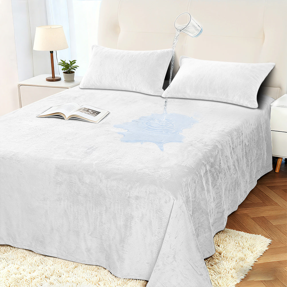 Velvet Bed Cover, Waterproof Sheet Cover, 100% Waterproof Pet Blanket, Breathable, Luxurious Ultra Soft Cozy Warm, Suitable for All Seasons, Protects Sofa Bed