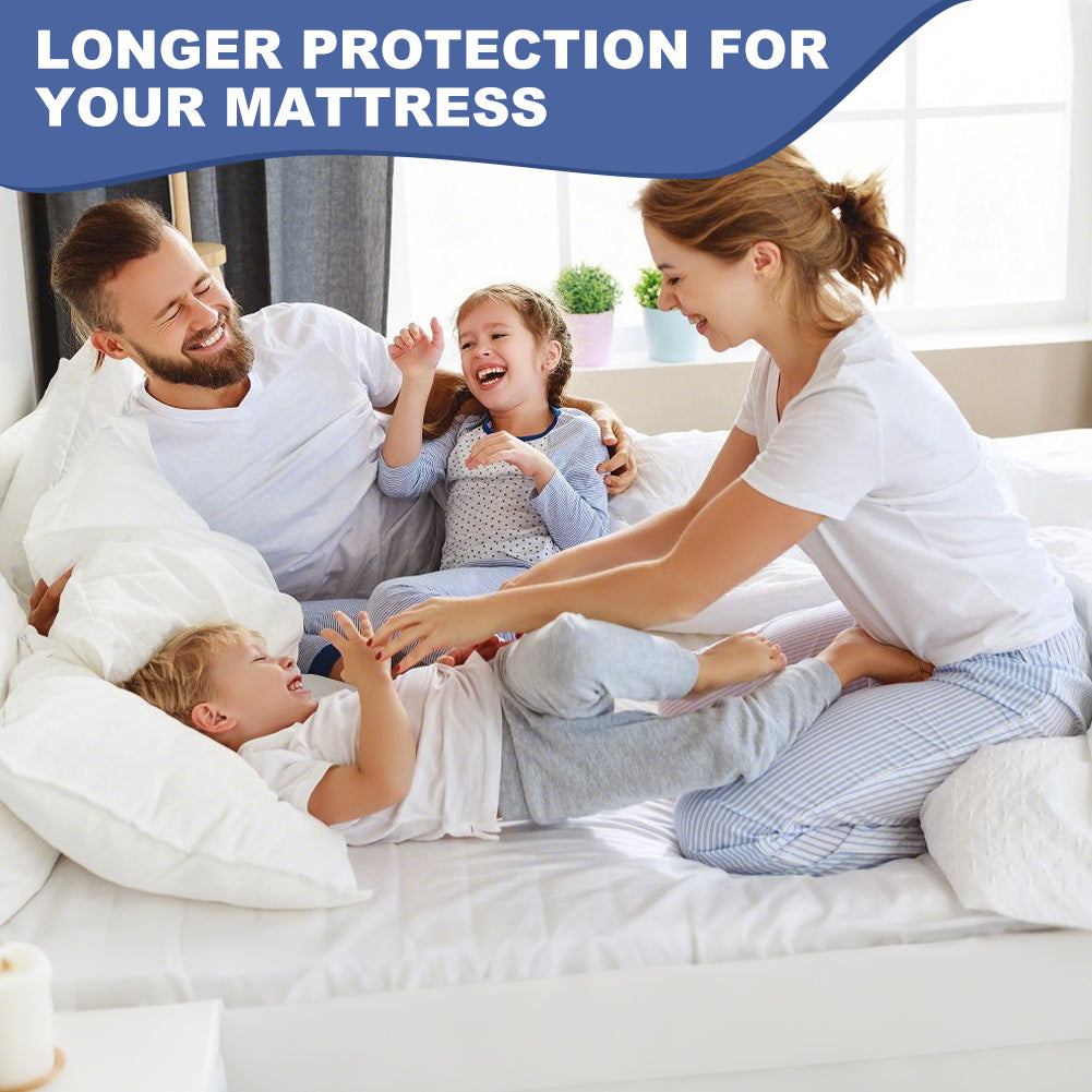 Anti-slip mattress protector, suitable for box spring beds and slatted frames, breathable felt mattress protector with corner straps to secure the mattress