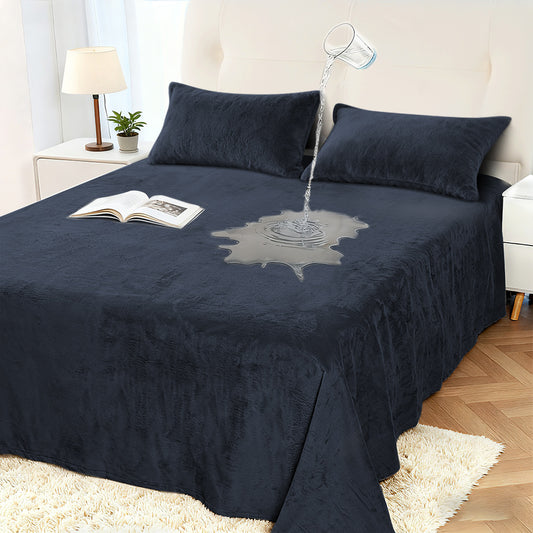 Velvet Bed Cover, Waterproof Sheet Cover, 100% Waterproof Pet Blanket, Breathable, Luxurious Ultra Soft Cozy Warm, Suitable for All Seasons, Protects Sofa Bed