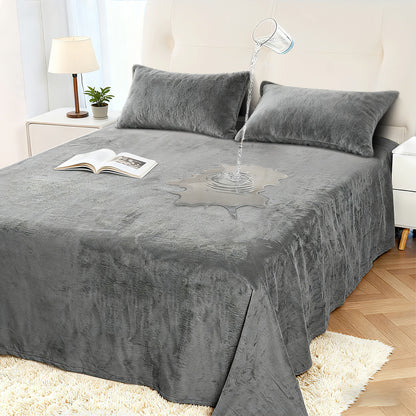 Velvet Bed Cover, Waterproof Sheet Cover, 100% Waterproof Pet Blanket, Breathable, Luxurious Ultra Soft Cozy Warm, Suitable for All Seasons, Protects Sofa Bed