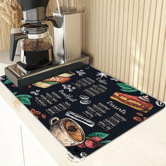 New Super Absorbent Coffee Dish Large Kitchen Absorbent Draining Mat Drying Mat Quick Dry Bathroom Drain Pad Dinnerware Placemat