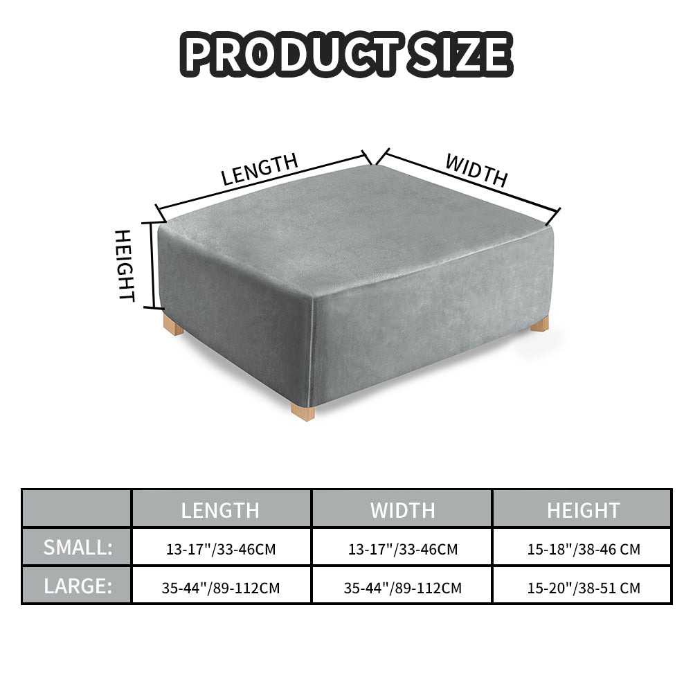 Ottoman Covers Slipcover Square Ottoman Covers Protector for Footrest Foot Stool Furniture Stretch Comfortable Velvet with Elastic Bottom