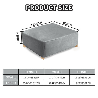 Ottoman Covers Slipcover Square Ottoman Covers Protector for Footrest Foot Stool Furniture Stretch Comfortable Velvet with Elastic Bottom