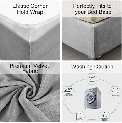 Velvet bed frame cover, bed bottom cover, an alternative to traditional bed skirts, with full elastic band coverage under the bed, easy to install.