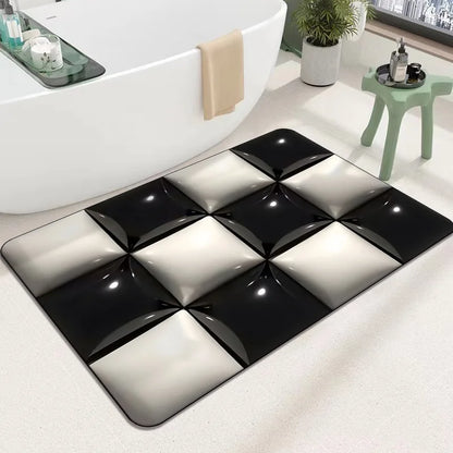 3D Inflatable Diatom Mud Absorbent Bath Mats, Quick Drying, Non-slip Mat, Bathroom Carpet, Can Be Customized