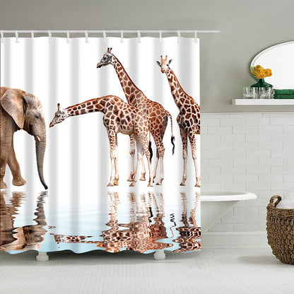 3D Printing Cartoon Bulldog Bath Screens Bathroom Shower Curtain Unicorn Curtain Christmas Gift Decor Multi-size Shower Curtain