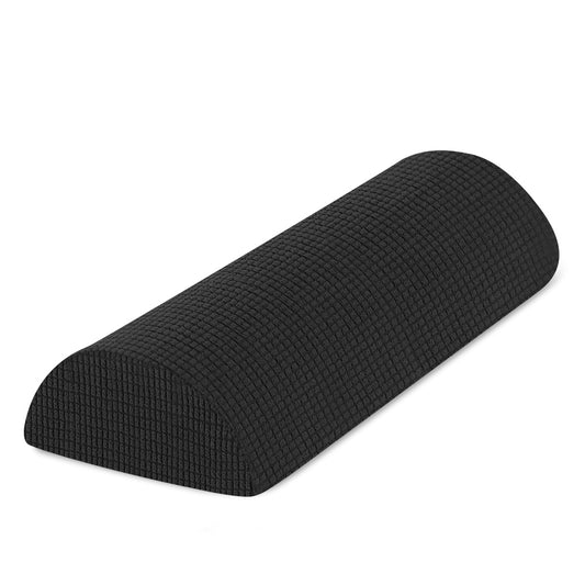 Half Moon Bolster Pillow with Straps, Knee Pillow for Back Sleeping, Under Knee Pillow for Sleeping, Relieves Pain in Legs and Knees, Machine Washable Cover, 24" X 10" X 4"