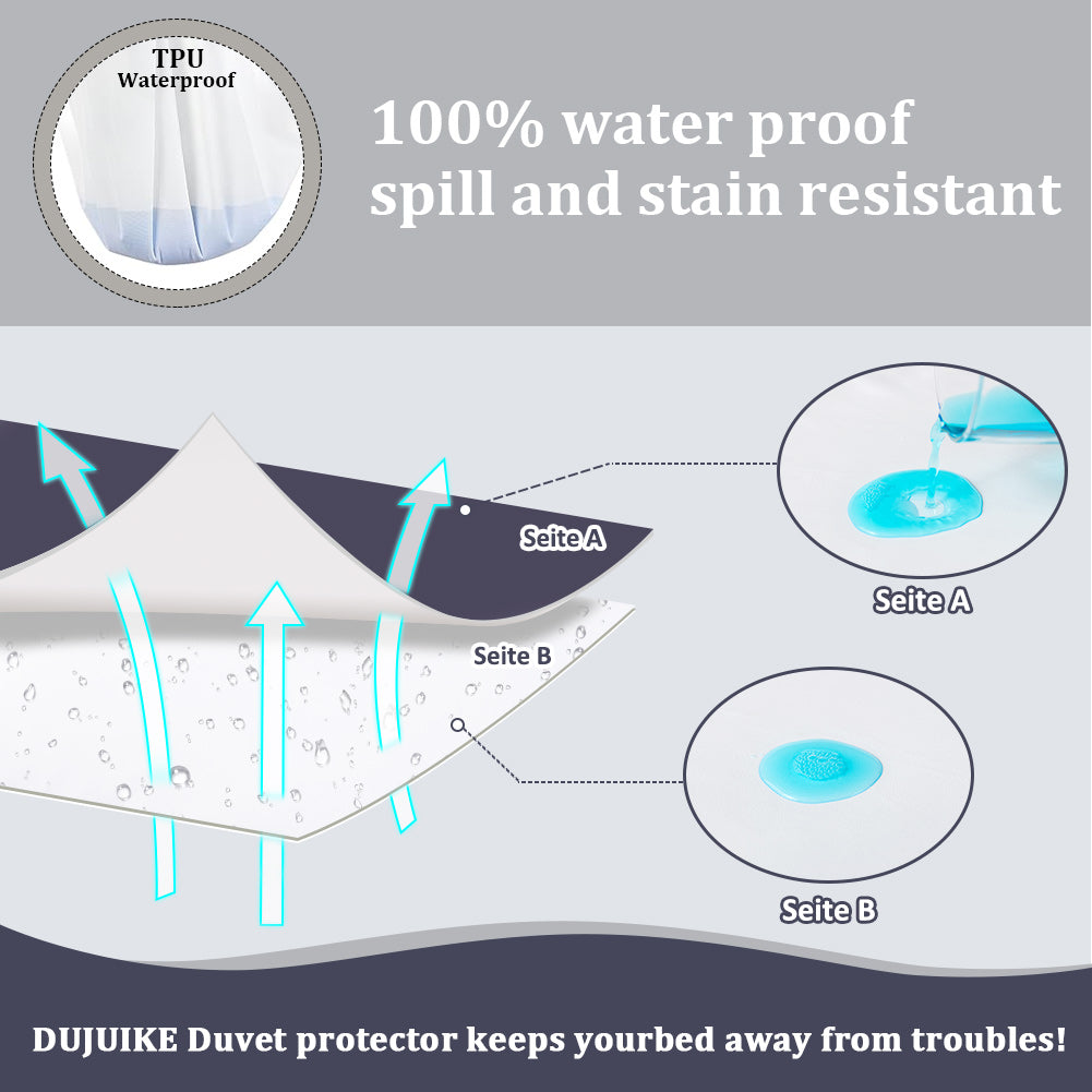 Waterproof duvet cover, comforter protector, waterproof, anti-incontinence, suitable for pets, cats and dogs, children, elderly people, double zipper