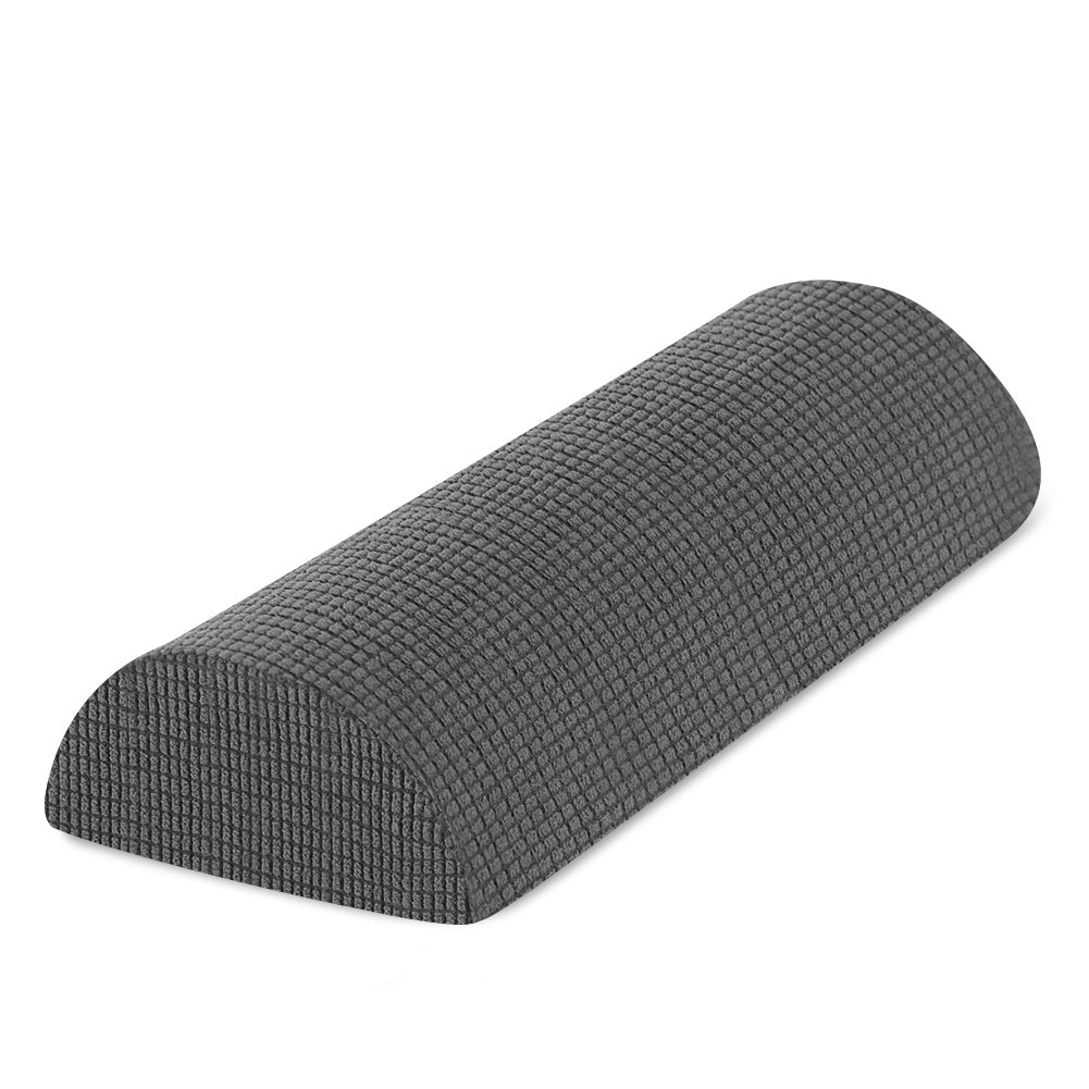 Half Moon Bolster Pillow with Straps, Knee Pillow for Back Sleeping, Under Knee Pillow for Sleeping, Relieves Pain in Legs and Knees, Machine Washable Cover, 24" X 10" X 4"