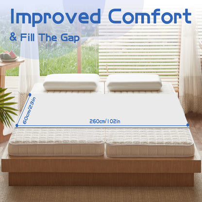 Double to King Size Bed Converter, 2-in-1 Bed Bridge, Adjustable Elastic Mattress Holder for All Mattresses, Non-Slip Strap with Metal Buckle, Ensures a First-Class Sleep
