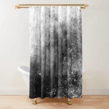 Ombre White and Black Minimal Shower Curtain Polyester Waterproof Modern Bathroom Curtains Machine Wash Bath Curtains with Hooks