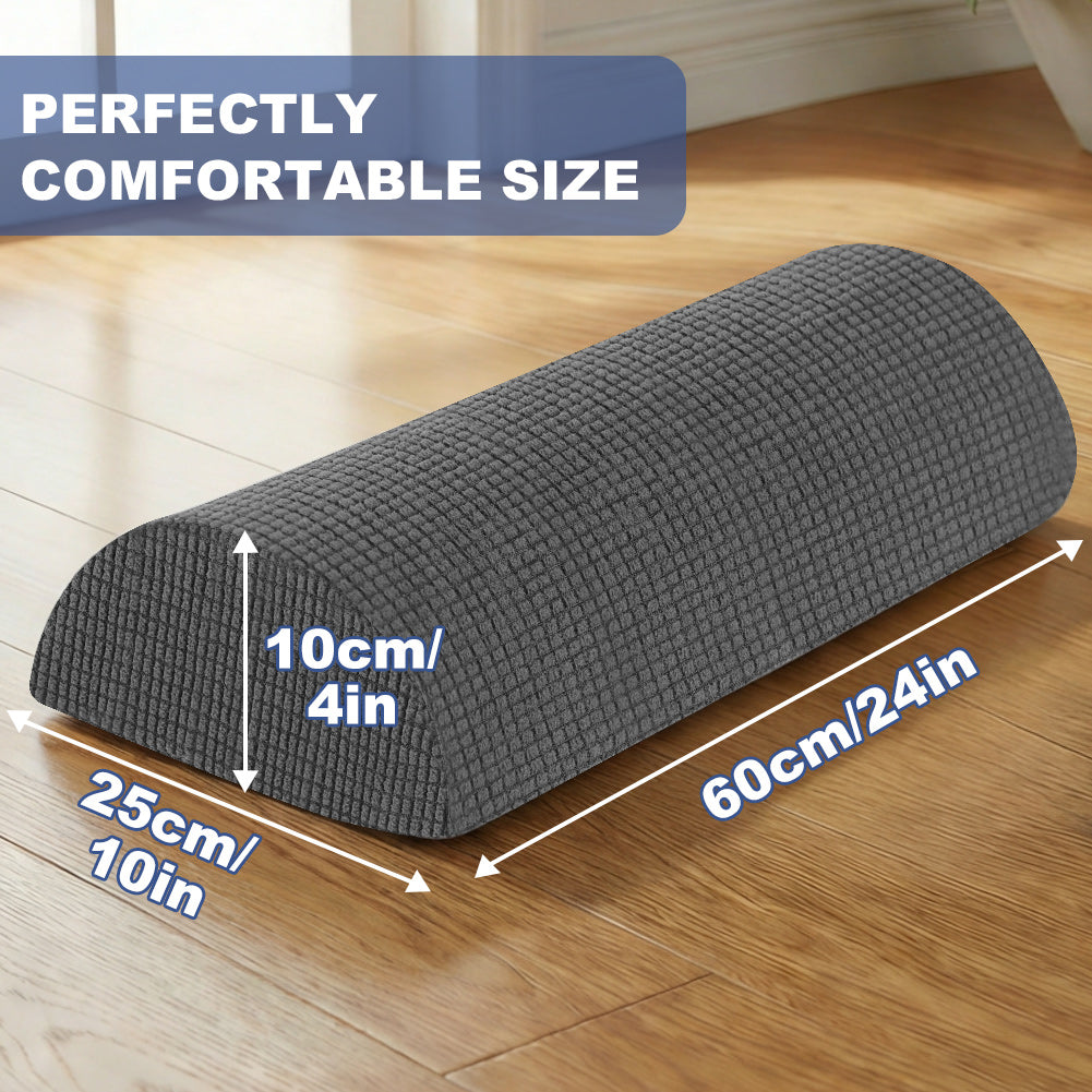 Half Moon Bolster Pillow with Straps, Knee Pillow for Back Sleeping, Under Knee Pillow for Sleeping, Relieves Pain in Legs and Knees, Machine Washable Cover, 24" X 10" X 4"