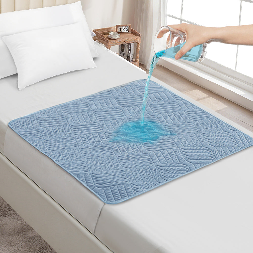 Washable incontinence pads with wings, waterproof mattress protector, reusable absorbent sheet for incontinence and bedwetting, non-slip underside