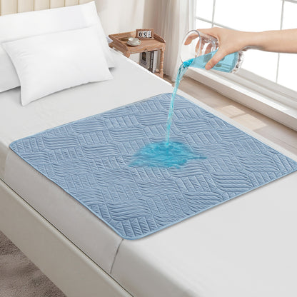 Washable incontinence pads with wings, waterproof mattress protector, reusable absorbent sheet for incontinence and bedwetting, non-slip underside