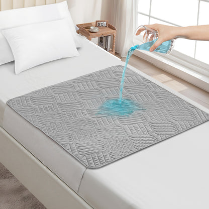 Washable incontinence pads with wings, waterproof mattress protector, reusable absorbent sheet for incontinence and bedwetting, non-slip underside