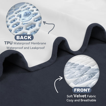 Velvet Bed Cover, Waterproof Sheet Cover, 100% Waterproof Pet Blanket, Breathable, Luxurious Ultra Soft Cozy Warm, Suitable for All Seasons, Protects Sofa Bed