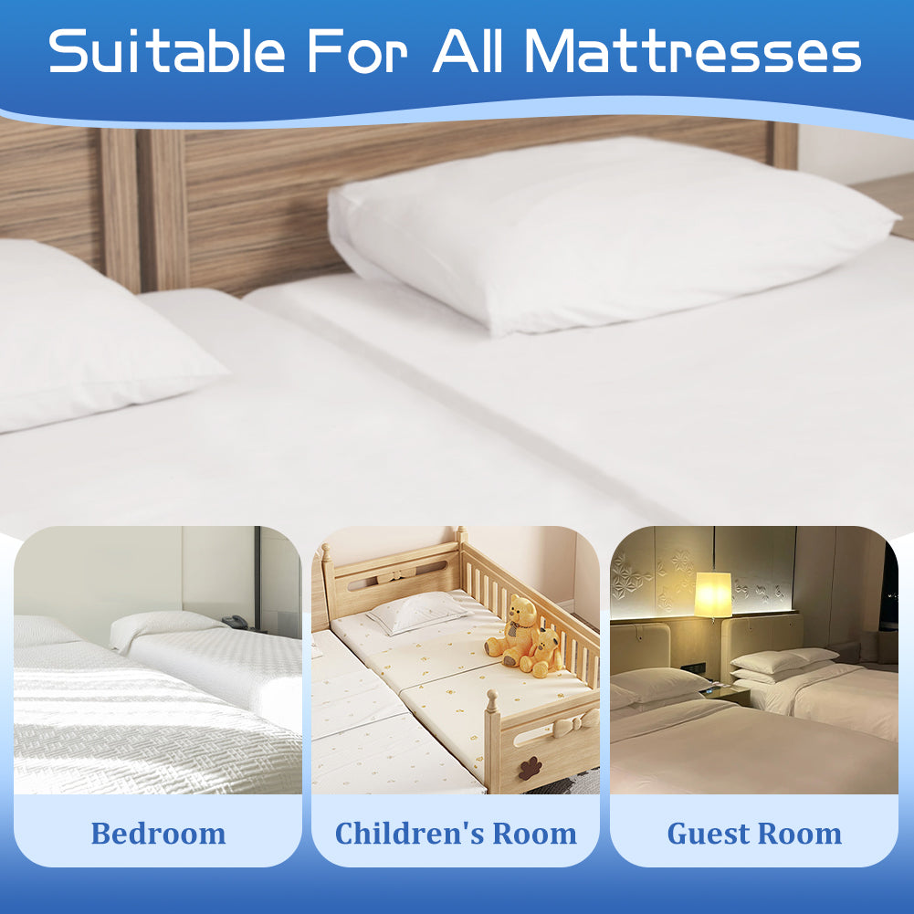 Double to King Size Bed Converter, 2-in-1 Bed Bridge, Adjustable Elastic Mattress Holder for All Mattresses, Non-Slip Strap with Metal Buckle, Ensures a First-Class Sleep