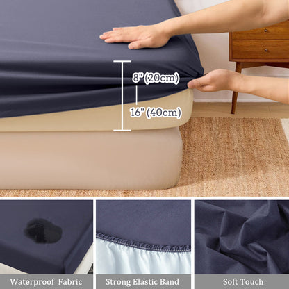 Waterproof mattress protector, waterproof fitted sheet, breathable mattress cover, moisture-proof fitted sheet for mattresses with a height of 20-40 cm