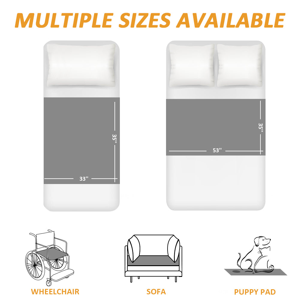 Washable incontinence pad 85x90 cm, waterproof and absorbent mattress protector, reusable bed pad, breathable incontinence bed pad, for adults and children