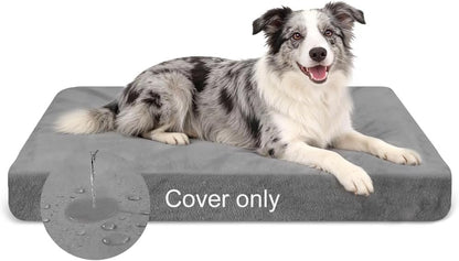 100% waterproof replacement cover for dog bed, soft plush cover, velvet mattress cover for dogs, washable, removable dog cover, dog mattress insert with elastic band