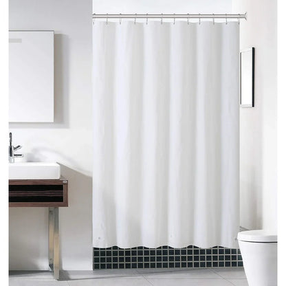Heavy Duty Solid Shower Curtain Fabric Waterproof Bathroom Curtain Long Stall Size 230CM Black White Grey Brown Blue Color