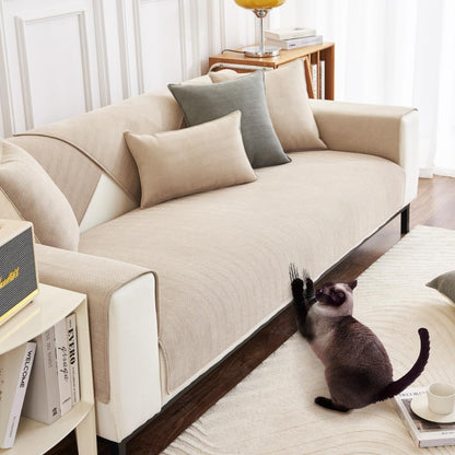 sofa covers, suitable for 1/2/3/4 seater sofas, made of chenille fabric, corner sofa covers, L-shaped sofa covers, cat sofa covers, wrinkle and scratch resistant, washable and U-shaped corner sofa covers with non-slip properties.