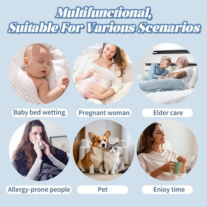 Waterproof mattress cover, zippered mattress protector, waterproof, stain-resistant, bed bug and dust mite resistant, hypoallergenic, and washable.