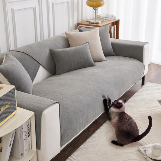 sofa covers, suitable for 1/2/3/4 seater sofas, made of chenille fabric, corner sofa covers, L-shaped sofa covers, cat sofa covers, wrinkle and scratch resistant, washable and U-shaped corner sofa covers with non-slip properties.