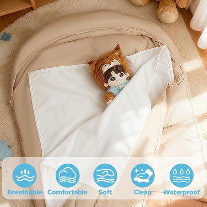 100% Waterproof Children's Sleeping Bag Inner Sleeping Bag, Velvet Travel Sheet for Children to Help with Bedwetting, Suitable for Camping, Sleepovers and School Accommodations - 168x69cm